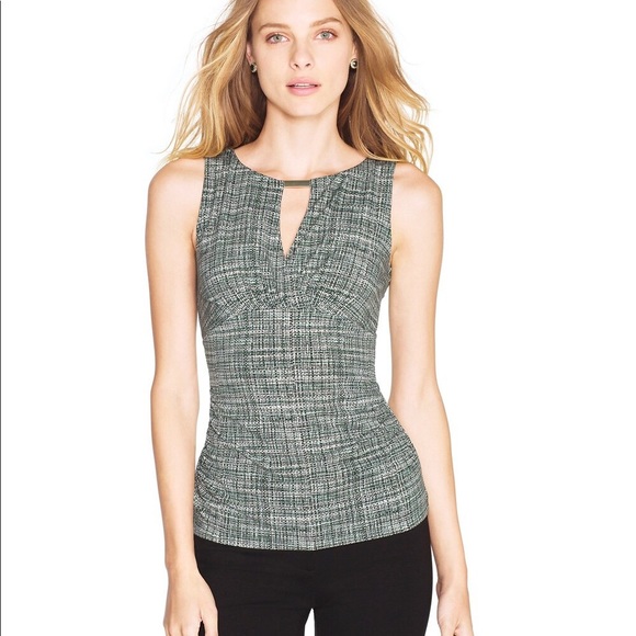 White House Black Market Tops - NWT WHBM Sleeveless Plaid Shell